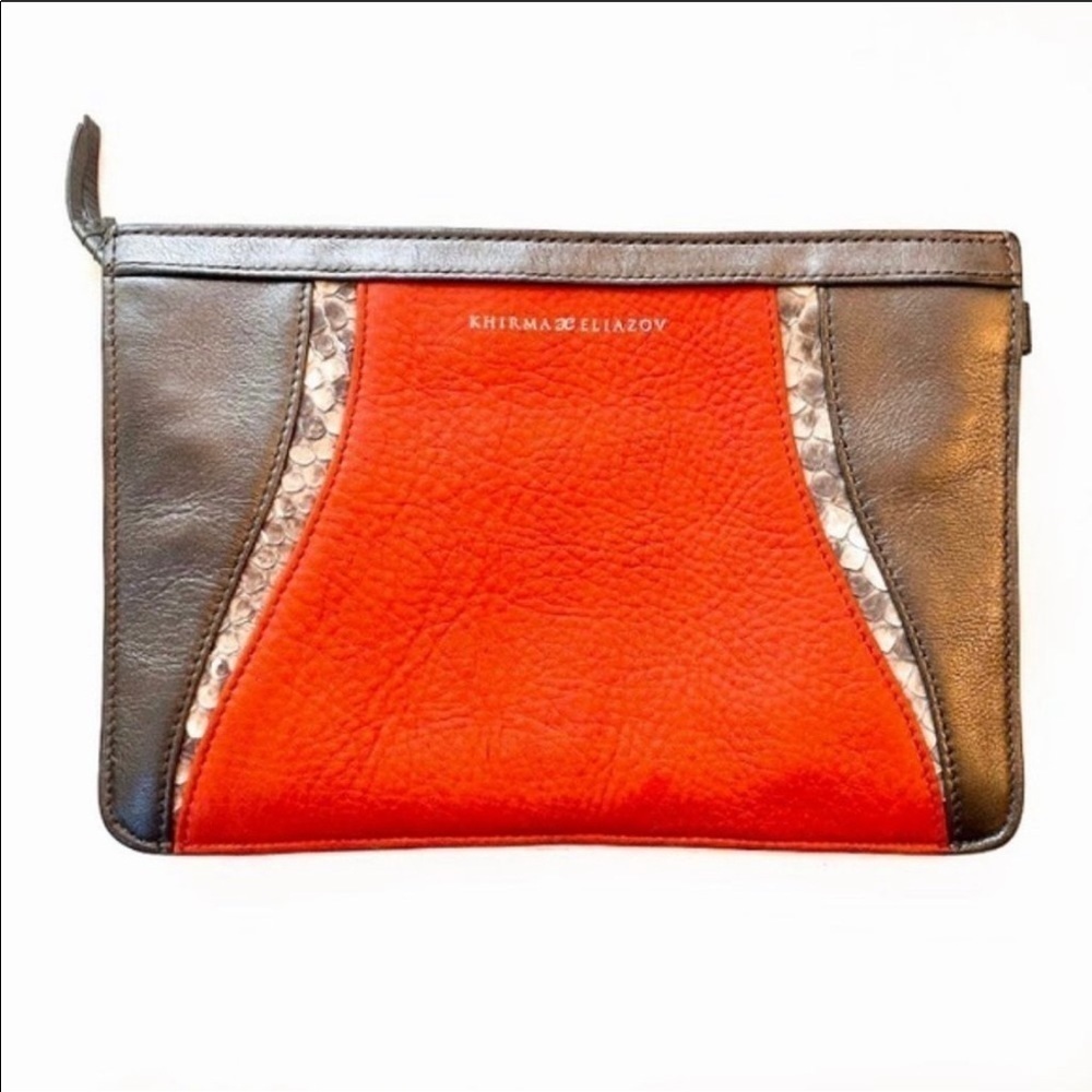 Khirma Eliazov • Python Leather Pouch Wristlet